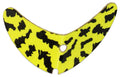 Mack's Smile Blades fishing lure blade in bright chartreuse with black tiger stripe pattern, featuring a single center hole for easy attachment to fishing tackle.