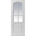 Classique Textured White Primed Glazed Internal Door - All Sizes