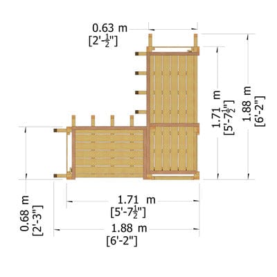 Pressure Treated Clematis Arbour - 6ft x 6ft