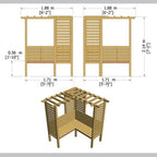 Pressure Treated Clematis Arbour - 6ft x 6ft