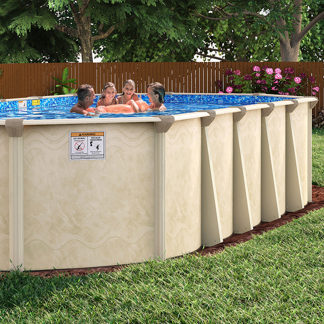 18' x 33' Oval 7" Steel Frame Coral Sea Pool & Bundle | 52" or 54"