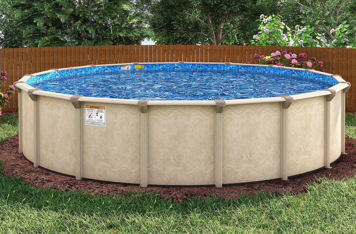 12' Round 7" Steel Frame Coral Sea Pool & Bundle | 52" or 54"
