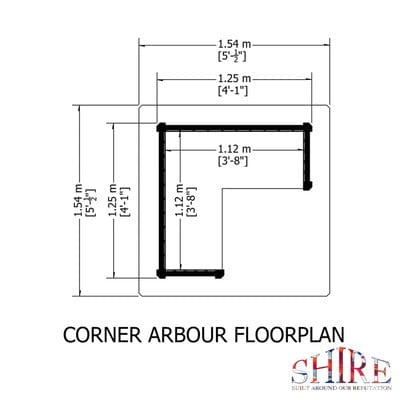 Corner Arbour - 4ft x 4ft (Pressure Treated)