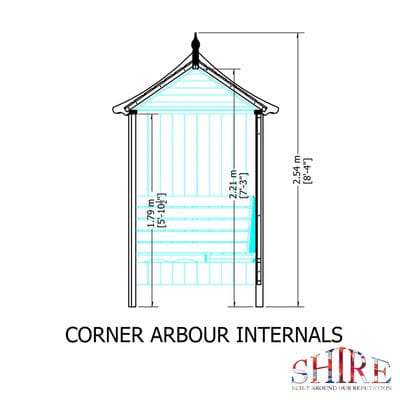 Corner Arbour - 4ft x 4ft (Pressure Treated)