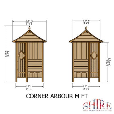Corner Arbour - 4ft x 4ft (Pressure Treated)