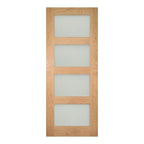 Coventry Prefinished Oak Frosted Glaze Internal Door - All Sizes - Deanta