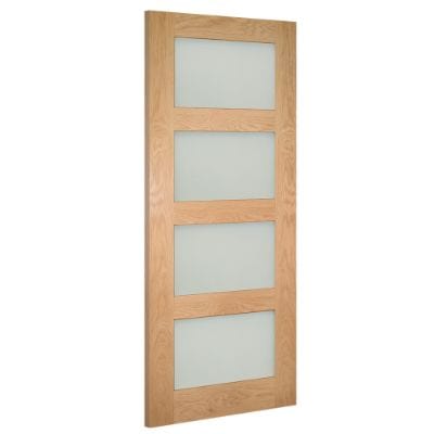 Coventry Oak Prefinished Frosted Glazed Internal Door - All Sizes