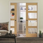 Coventry Oak Unfinished Glazed Internal Fire Door FD30 - All Sizes