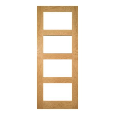 Coventry Unfinished Oak Glazed Internal Fire Door FD30 - All Sizes - Deanta