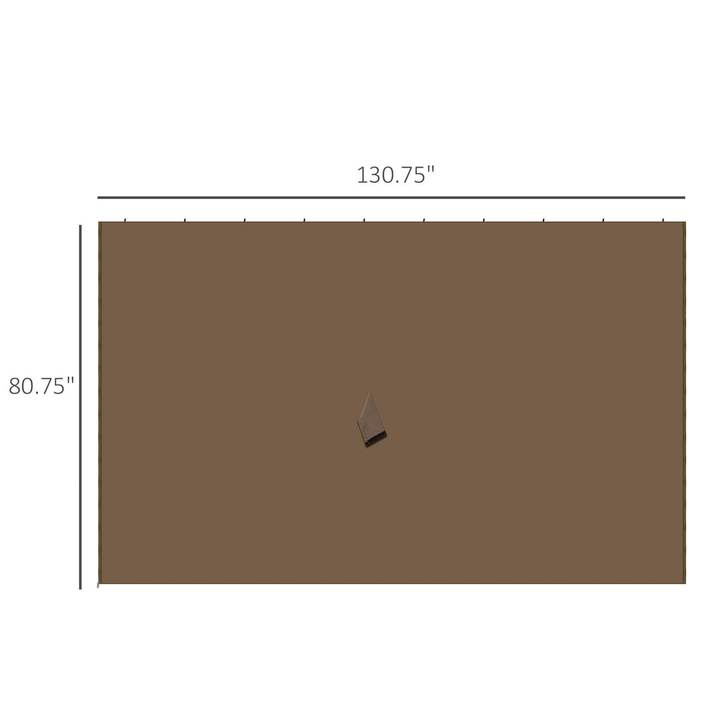 10' x 12' Gazebo Sidewall Set Hooks/C-Rings Brown