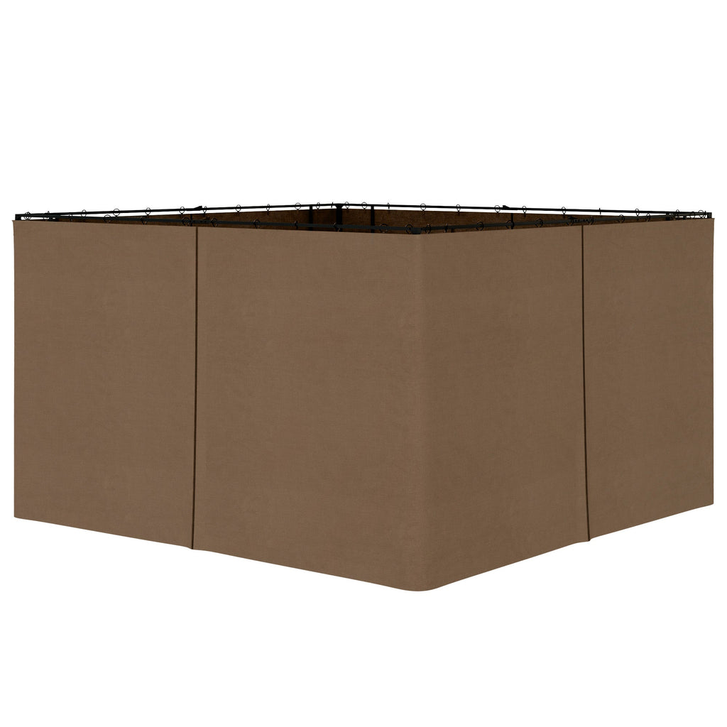 10' x 12' Gazebo Sidewall Set Hooks/C-Rings Brown