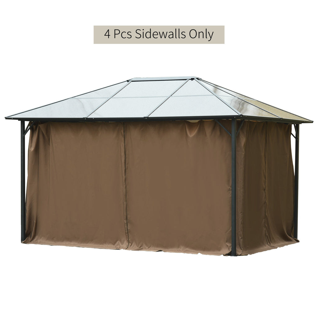 10' x 12' Gazebo Sidewall Set Hooks/C-Rings Brown