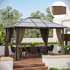 10' x 12' Gazebo Sidewall Set Hooks/C-Rings Brown
