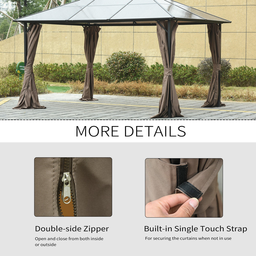 10' x 12' Gazebo Sidewall Set Hooks/C-Rings Brown