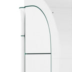 Lean to Wall Greenhouse with 3 Tiers 6 Wired Shelves & Windows, 300x150x213 cm, White