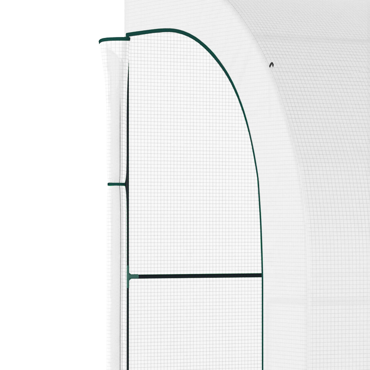 Lean to Wall Greenhouse with 3 Tiers 6 Wired Shelves & Windows, 300x150x213 cm, White