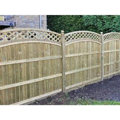 Convex Curved Framed Trellis Fence Topper