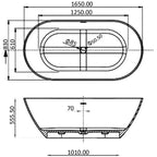 Cusco Luxury Freestanding Double Ended Bath - 1650mm x 830mm