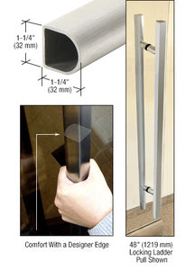 CRL Brushed Stainless 36" Designer Series "D" Shape Ladder Pull - D36LPBS