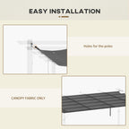 Retractable Replacement Pergola Canopy for 10' x 13' Pergola, Dark Grey