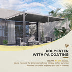 Retractable Replacement Pergola Canopy for 10' x 13' Pergola, Dark Grey