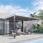 Retractable Replacement Pergola Canopy for 10' x 13' Pergola, Dark Grey