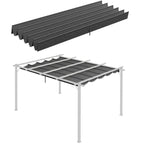 Retractable Replacement Pergola Canopy for 10' x 13' Pergola, Dark Grey