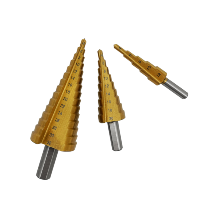 Home4less 3 Piece Titanium Step Drill Bit Set