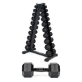 3-15kg Black Hex Dumbbell Set (10 Pair)