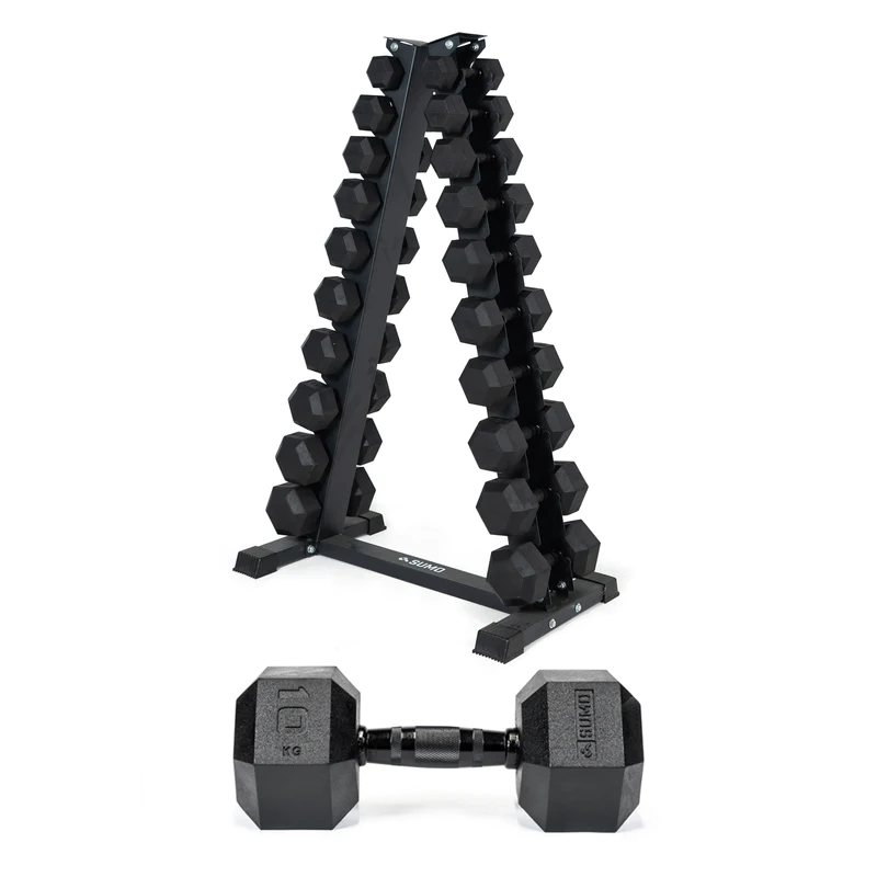3-15kg Black Hex Dumbbell Set (10 Pair)