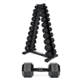 3-20kg Black Hex Dumbbell Set (10 Pair)