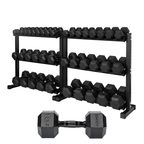 3-40kg Black Hex Dumbbell Set (20 Pair)