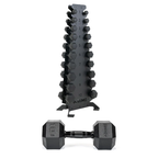 1-10kg Premium Black Hex Dumbbell Set (10 Pair)