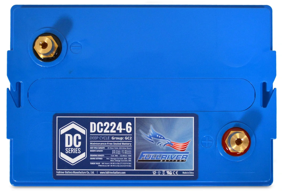 Fullriver Sealed AGM Battery, 6V 224 Ah Group GC-2, DC224-6