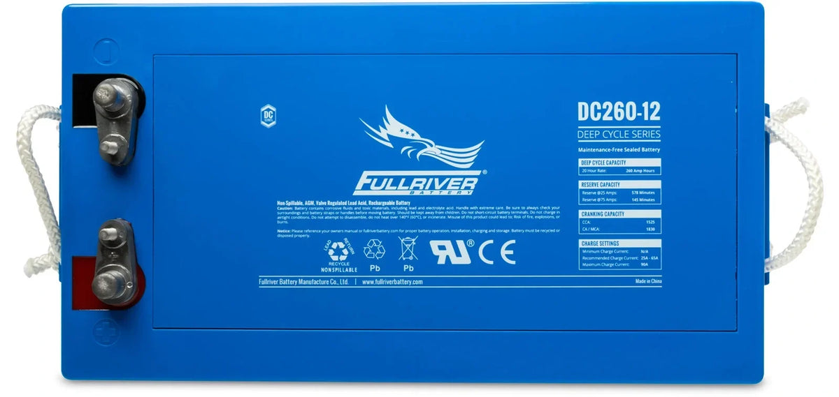 Fullriver Sealed AGM Battery, 12V 260 Ah Group 8D, DC260-12
