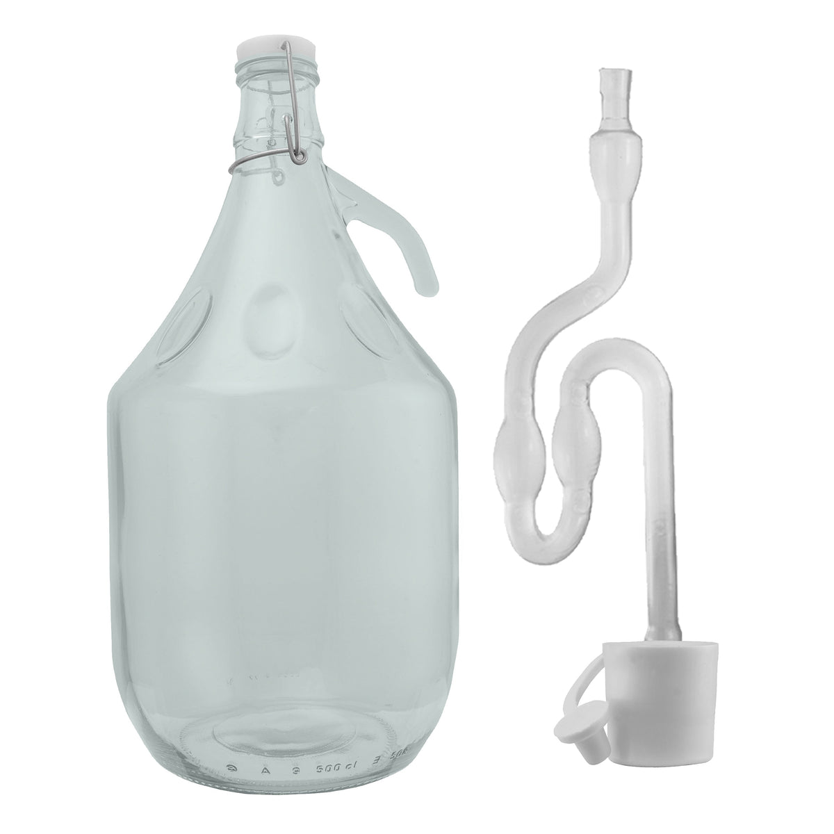 Glass Demijohn 5L 4 Pack Swing Top Cap, Airlock, Bung & Tube