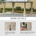 10' x 12' Universal Gazebo Sidewall Set (4 Panels) with Hooks, Beige