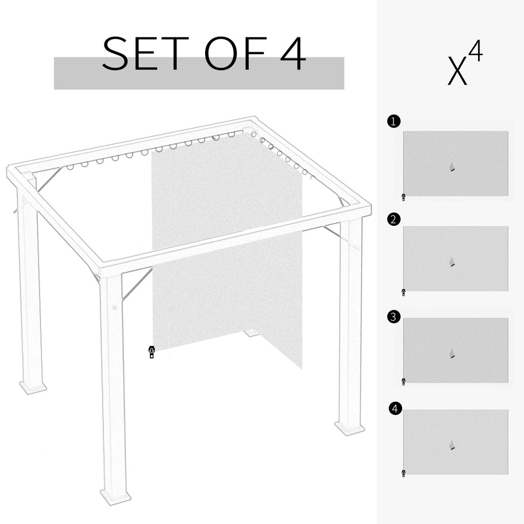 10' x 12' Gazebo Sidewall Set with Hooks/C-Rings, Beige