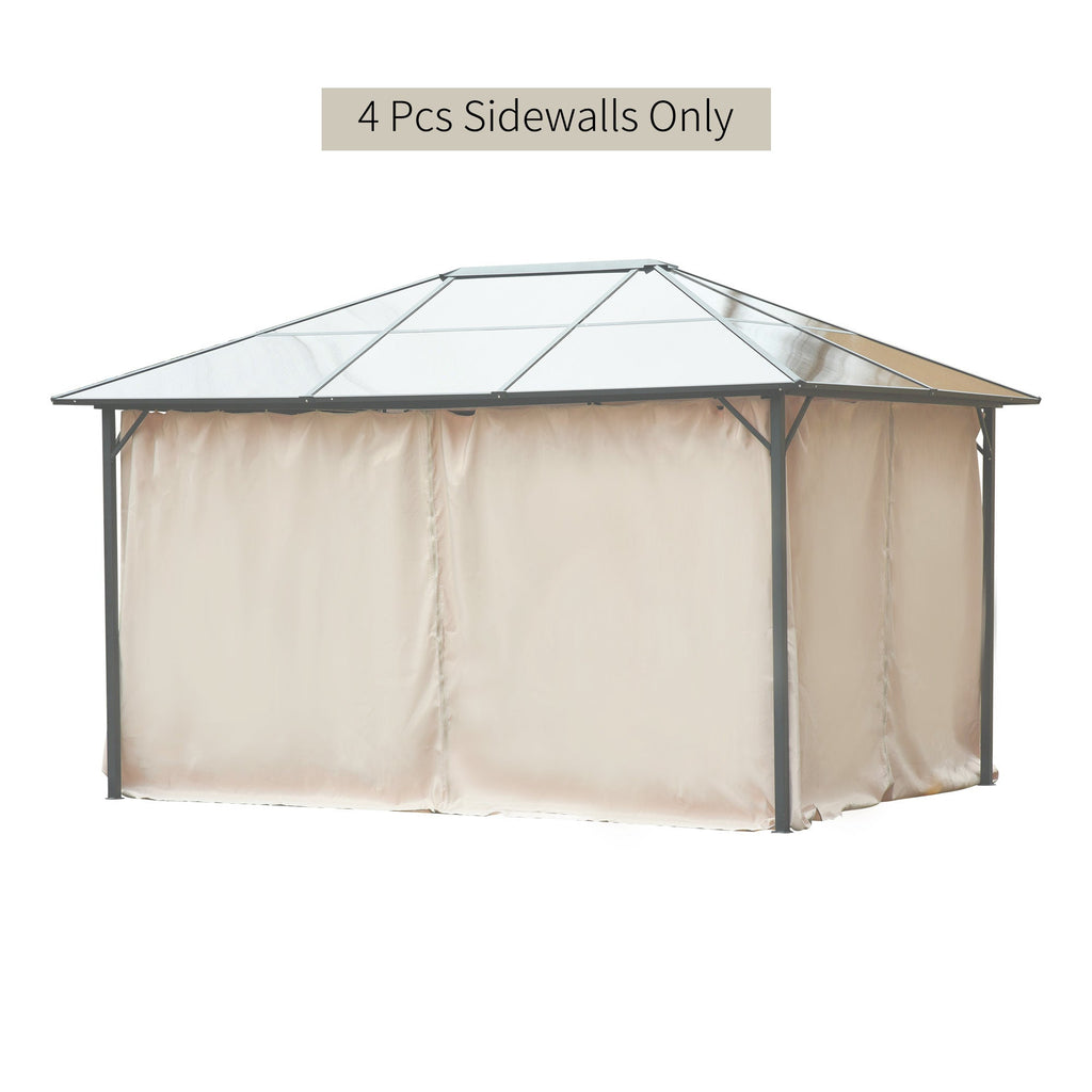 10' x 12' Gazebo Sidewall Set with Hooks/C-Rings, Beige