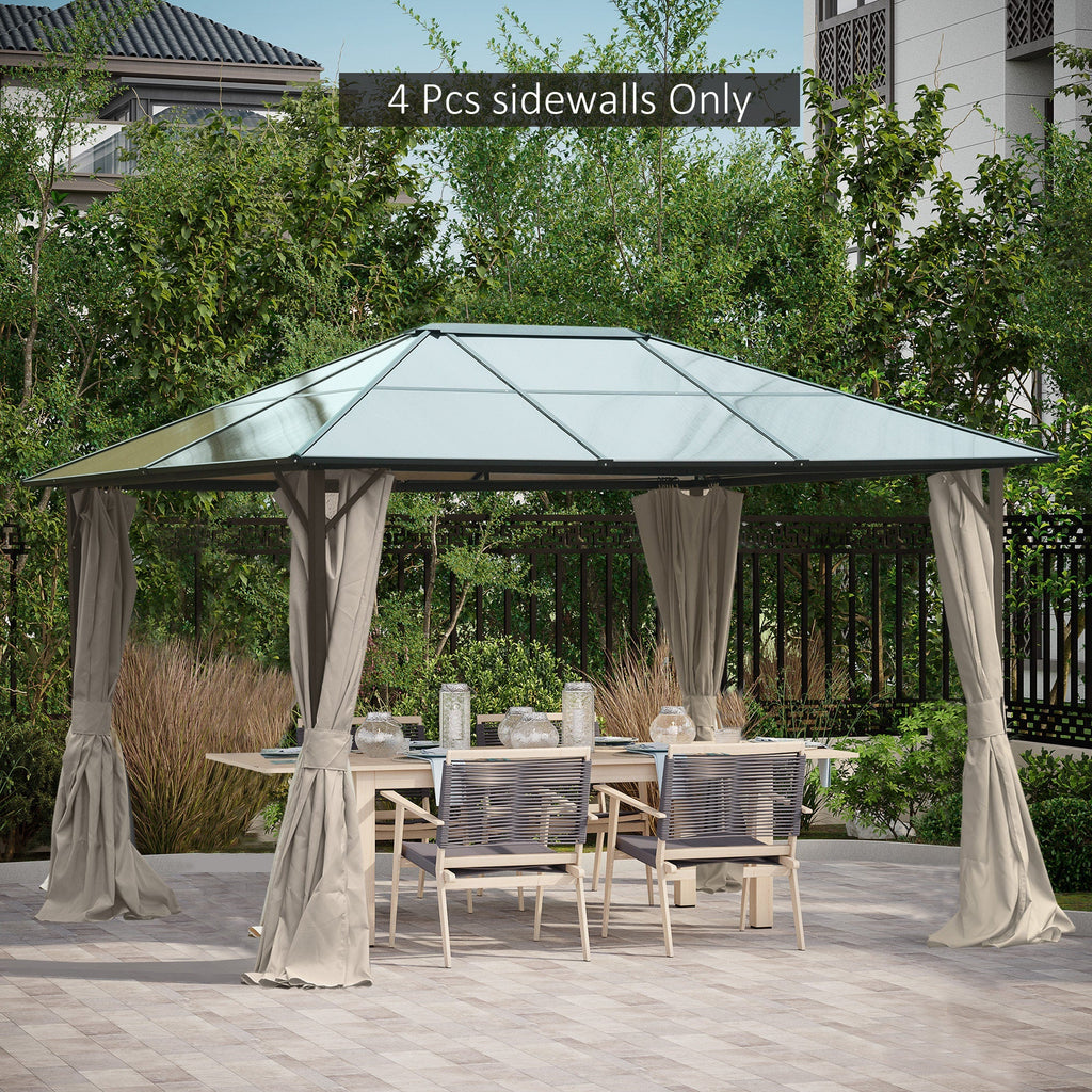 10' x 12' Gazebo Sidewall Set with Hooks/C-Rings, Beige