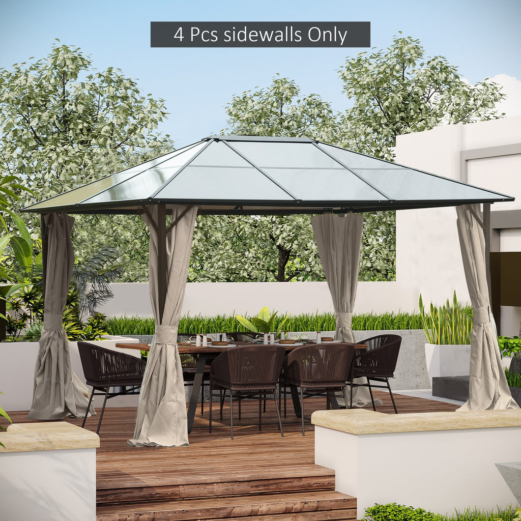 10' x 12' Gazebo Sidewall Set with Hooks/C-Rings, Beige