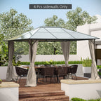 10' x 12' Gazebo Sidewall Set with Hooks/C-Rings, Beige