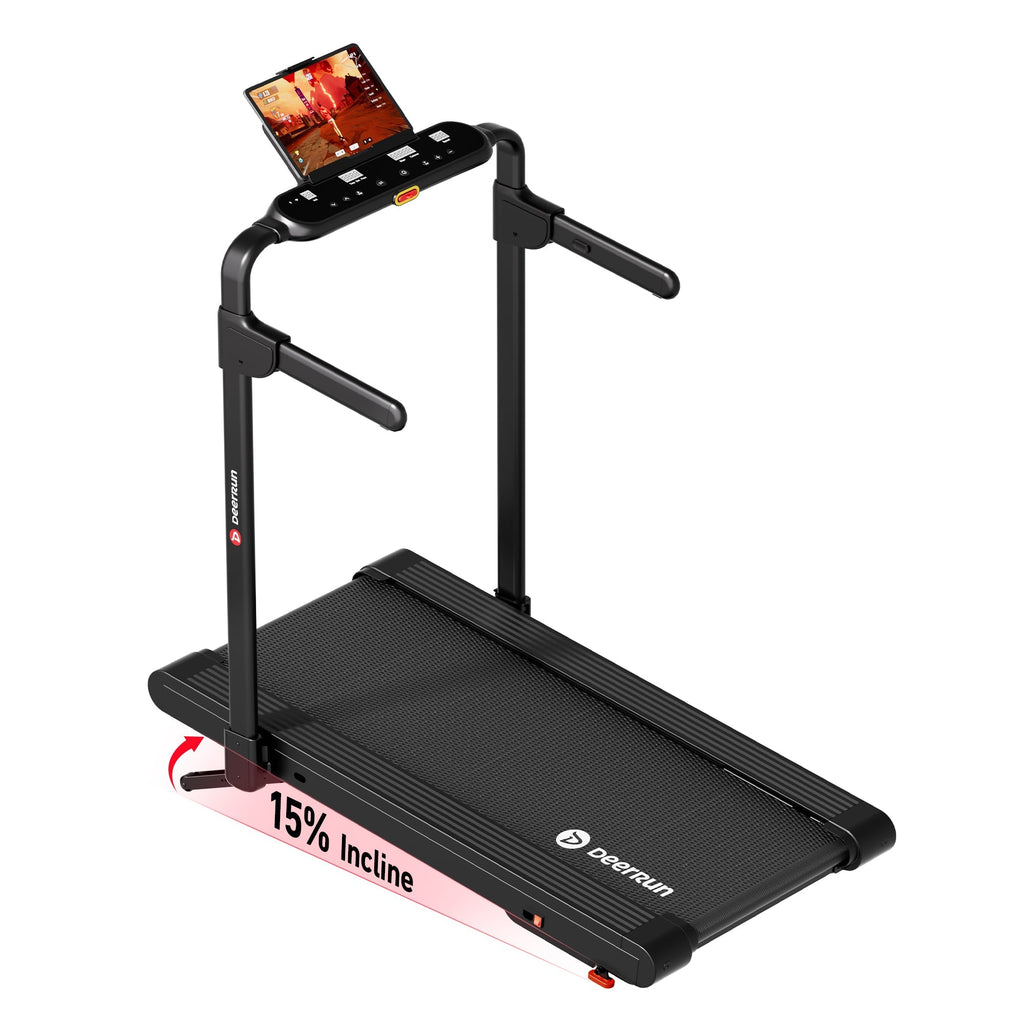 DeerRun Flex Rise 1 Walk-to-Run 15% Auto Incline Foldable Treadmill with Full Running Deck
