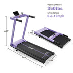 DeerRun All-New 2026 A1 Pro Move+  6% Incline Foldable Treadmill——Upgraded Chip & NFC Support | 350 lbs, 10 mph Dreamy Violet
