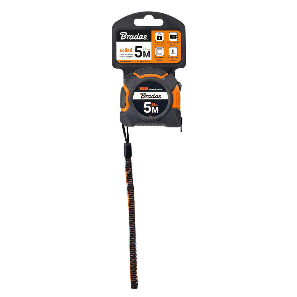 Snap Tape Measure 25mm Wide with Belt Clip (5m-10m)