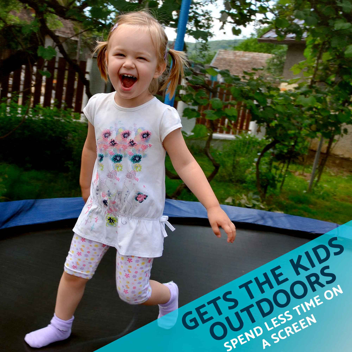 8ft Heavy-Duty Outdoor Trampoline for Kids with Safety Enclosure Net, Includes Anchor Kit & Ladder - DL93