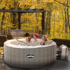 4-6 Person Inflatable Hot Tub Spa Starter Kit with Smart Pump - Rattan Effect - DL101