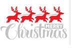 Doormat 60cm x 40cm - 'Merry Christmas' (Red/Silver)