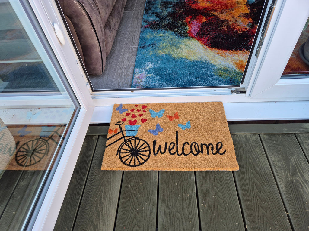 Doormat 60cm x 40cm - 'Welcome' (Bike)