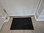 Rubber Doormat 60cm x 40cm - 'Welcome' (Small Flowers)
